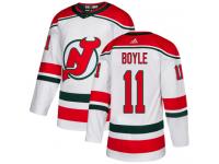 Men's New Jersey Devils #11 Brian Boyle Adidas White Alternate Authentic NHL Jersey