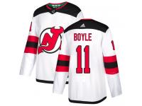 Men's New Jersey Devils #11 Brian Boyle Adidas White Away Authentic NHL Jersey