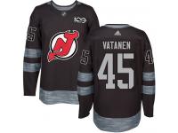 Men's New Jersey Devils #45 Sami Vatanen Adidas Black Authentic 1917-2017 100th Anniversary NHL Jersey