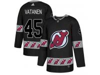 Men's New Jersey Devils #45 Sami Vatanen Adidas Black Authentic Team Logo Fashion NHL Jersey