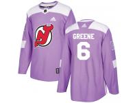 Men's New Jersey Devils #6 Andy Greene Adidas Purple Authentic Fights Cancer Practice NHL Jersey