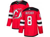 Men's New Jersey Devils #8 Will Butcher Adidas Red Home Authentic NHL Jersey
