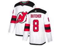 Men's New Jersey Devils #8 Will Butcher Adidas White Away Authentic NHL Jersey