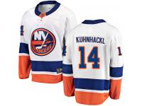 Men's New York Islanders #14 Tom Kuhnhackl White Away Breakaway NHL Jersey