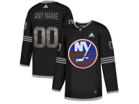 Men's New York Islanders Customized Adidas Limited Black Arabic Numerals Fashion Jersey