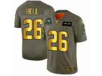 Men's New York Jets #26 Le'Veon Bell Limited Olive Gold 2019 Salute to Service Football Jersey