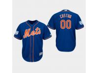 Men's New York Mets 2019 Spring Training #00 Royal Custom Cool Base Jersey