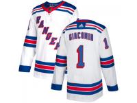 Men's New York Rangers adidas #1 Eddie Giacomin White Authentic Jersey