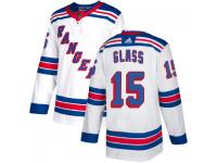 Men's New York Rangers adidas #15 Tanner Glass White Authentic Jersey