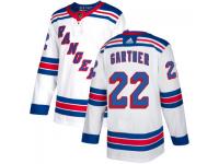 Men's New York Rangers adidas #22 Mike Gartner White Authentic Jersey