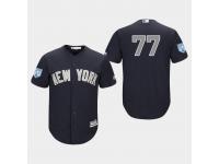 Men's New York Yankees 2019 Spring Training #77 Navy Clint Frazier Alternate Cool Base Jersey
