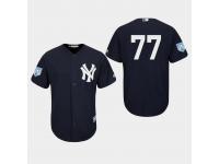 Men's New York Yankees 2019 Spring Training #77 Navy Clint Frazier Cool Base Jersey