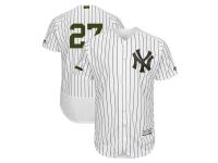 Men's New York Yankees Giancarlo Stanton Majestic White 2018 Memorial Day Authentic Collection Flex Base Player Jersey