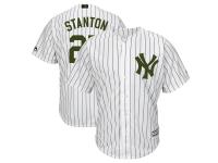Men's New York Yankees Giancarlo Stanton Majestic White 2018 Memorial Day Cool Base Player Jersey