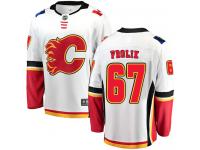 Men's NHL Calgary Flames #67 Michael Frolik Breakaway Away Jersey White