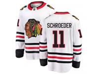 Men's NHL Chicago Blackhawks #11 Jordan Schroeder Breakaway Away Jersey White
