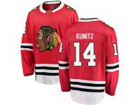 Men's NHL Chicago Blackhawks #14 Chris Kunitz Breakaway Home Jersey Red