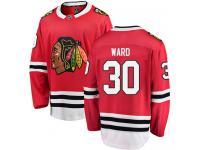 Men's NHL Chicago Blackhawks #30 Cam Ward Breakaway Home Jersey Red