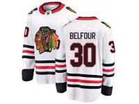 Men's NHL Chicago Blackhawks #30 ED Belfour Breakaway Away Jersey White