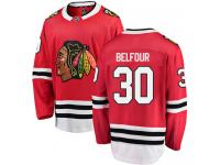Men's NHL Chicago Blackhawks #30 ED Belfour Breakaway Home Jersey Red