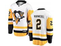 Men's NHL Pittsburgh Penguins #2 Chad Ruhwedel Breakaway Away Jersey White