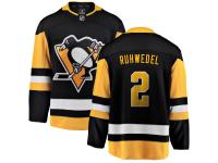 Men's NHL Pittsburgh Penguins #2 Chad Ruhwedel Breakaway Home Jersey Black