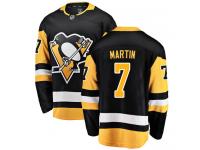 Men's NHL Pittsburgh Penguins #7 Paul Martin Breakaway Home Jersey Black