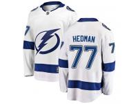 Men's NHL Tampa Bay Lightning #77 Victor Hedman Breakaway Away Jersey White