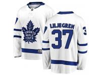 Men's NHL Toronto Maple Leafs #37 Timothy Liljegren Breakaway Away Jersey White