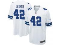 Men's Nike #42 Barry Church Dallas Cowboys Game Road Jersey - White