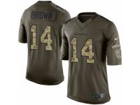 Men's Nike Baltimore Ravens #14 Marlon Brown Limited Green Salute to Service NFL Jersey