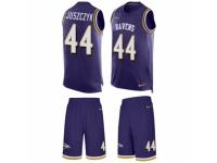 Men's Nike Baltimore Ravens #44 Kyle Juszczyk Purple Tank Top Suit NFL Jersey