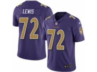 Men's Nike Baltimore Ravens #72 Alex Lewis Limited Purple Rush NFL Jersey
