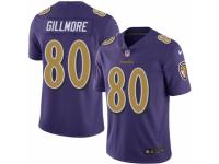 Men's Nike Baltimore Ravens #80 Crockett Gillmore Limited Purple Rush NFL Jersey