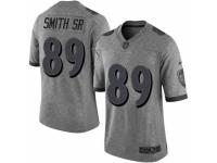 Men's Nike Baltimore Ravens #89 Steve Smith Sr Limited Gray Gridiron NFL Jersey