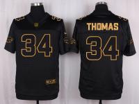 Men's Nike Bills #34 Thurman Thomas Pro Line Black Gold Collection Jersey