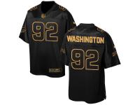Men's Nike Bills #92 Adolphus Washington Pro Line Black Gold Collection Jersey