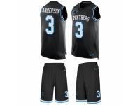 Men's Nike Carolina Panthers #3 Derek Anderson Black Tank Top Suit NFL Jersey