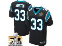 Men's Nike Carolina Panthers #33 Tre Boston Elite Black Team Color Super Bowl L NFL Jersey