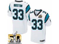 Men's Nike Carolina Panthers #33 Tre Boston Elite White Super Bowl L NFL Jersey