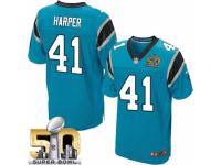 Men's Nike Carolina Panthers #41 Roman Harper Elite Blue Alternate Super Bowl L NFL Jersey