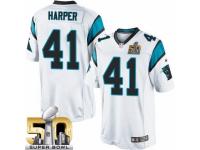 Men's Nike Carolina Panthers #41 Roman Harper Limited White Super Bowl L NFL Jersey
