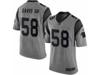 Men's Nike Carolina Panthers #58 Thomas Davis Limited Gray Gridiron NFL Jersey