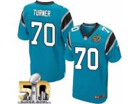 Men's Nike Carolina Panthers #70 Trai Turner Elite Blue Alternate Super Bowl L NFL Jersey