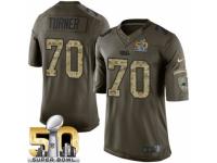 Men's Nike Carolina Panthers #70 Trai Turner Limited Green Salute to Service Super Bowl L NFL Jersey