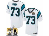 Men's Nike Carolina Panthers #73 Michael Oher Elite White Super Bowl L NFL Jersey