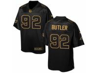 Men's Nike Carolina Panthers #92 Vernon Butler Elite Black Pro Line Gold Collection Super Bowl 50 Bound NFL Jersey