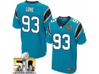 Men's Nike Carolina Panthers #93 Kyle Love Elite Blue Alternate Super Bowl L NFL Jersey