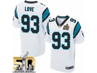 Men's Nike Carolina Panthers #93 Kyle Love Elite White Super Bowl L NFL Jersey