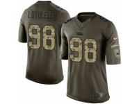 Men's Nike Carolina Panthers #98 Star Lotulelei Limited Green Salute to Service NFL Jersey